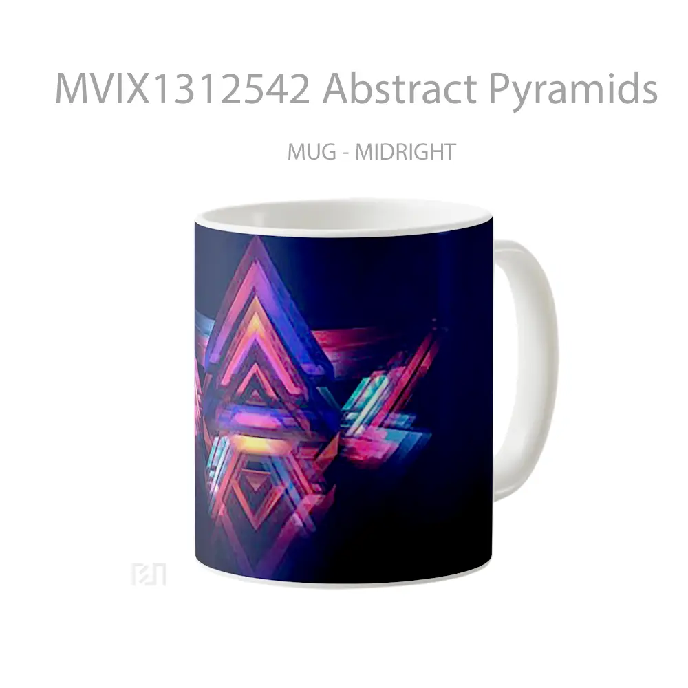 Mug Abstract Pyramids Gelas Seni Modern - All-side / Desain