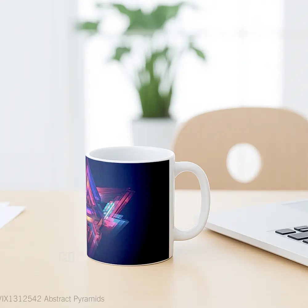 Mug Abstract Pyramids Gelas Seni Modern - All-side / Desain