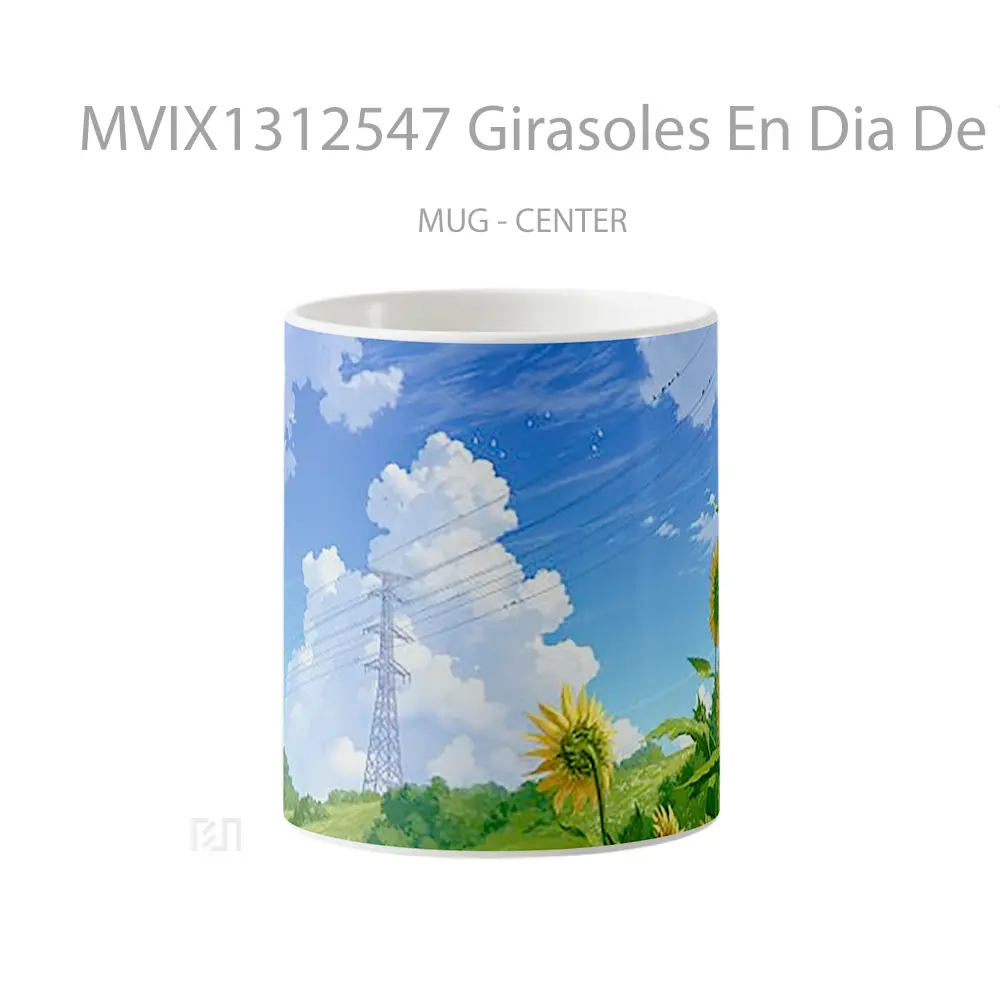 Mug Girasoles En Dia De Verano Anime Cangkir Anime