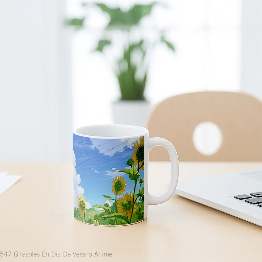Mug Girasoles En Dia De Verano Anime Cangkir Anime - All-side / Desain