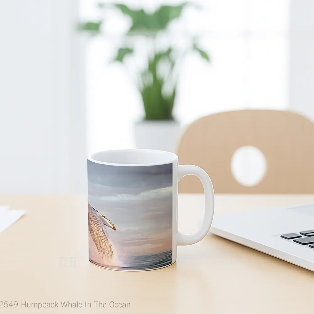 Mug Humpback Whale In The Ocean Gelas Hewan Lucu - All-side / Desain