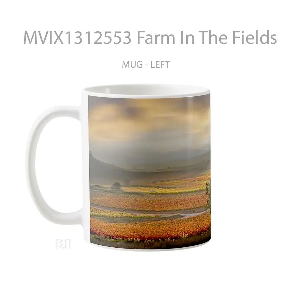 Mug Farm In The Fields Gelas Pemandangan Alam - All-side / Desain