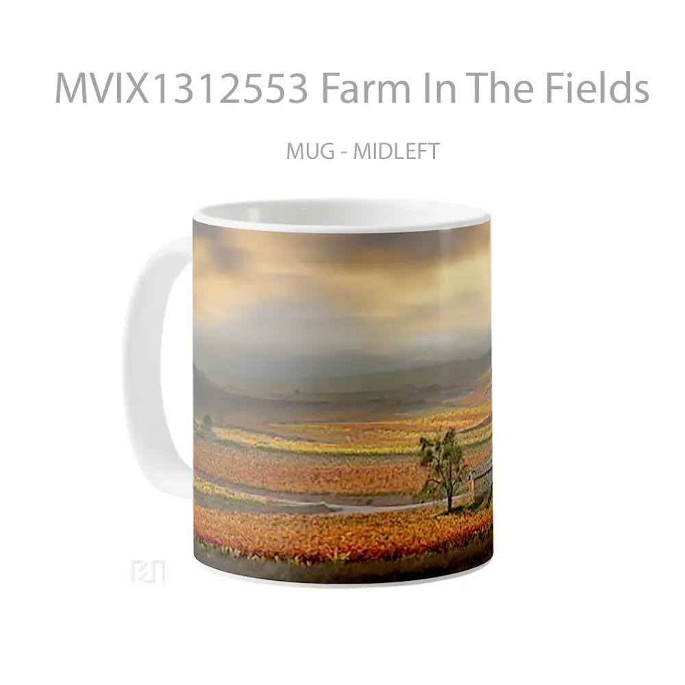 Mug Farm In The Fields Gelas Pemandangan Alam - All-side / Desain