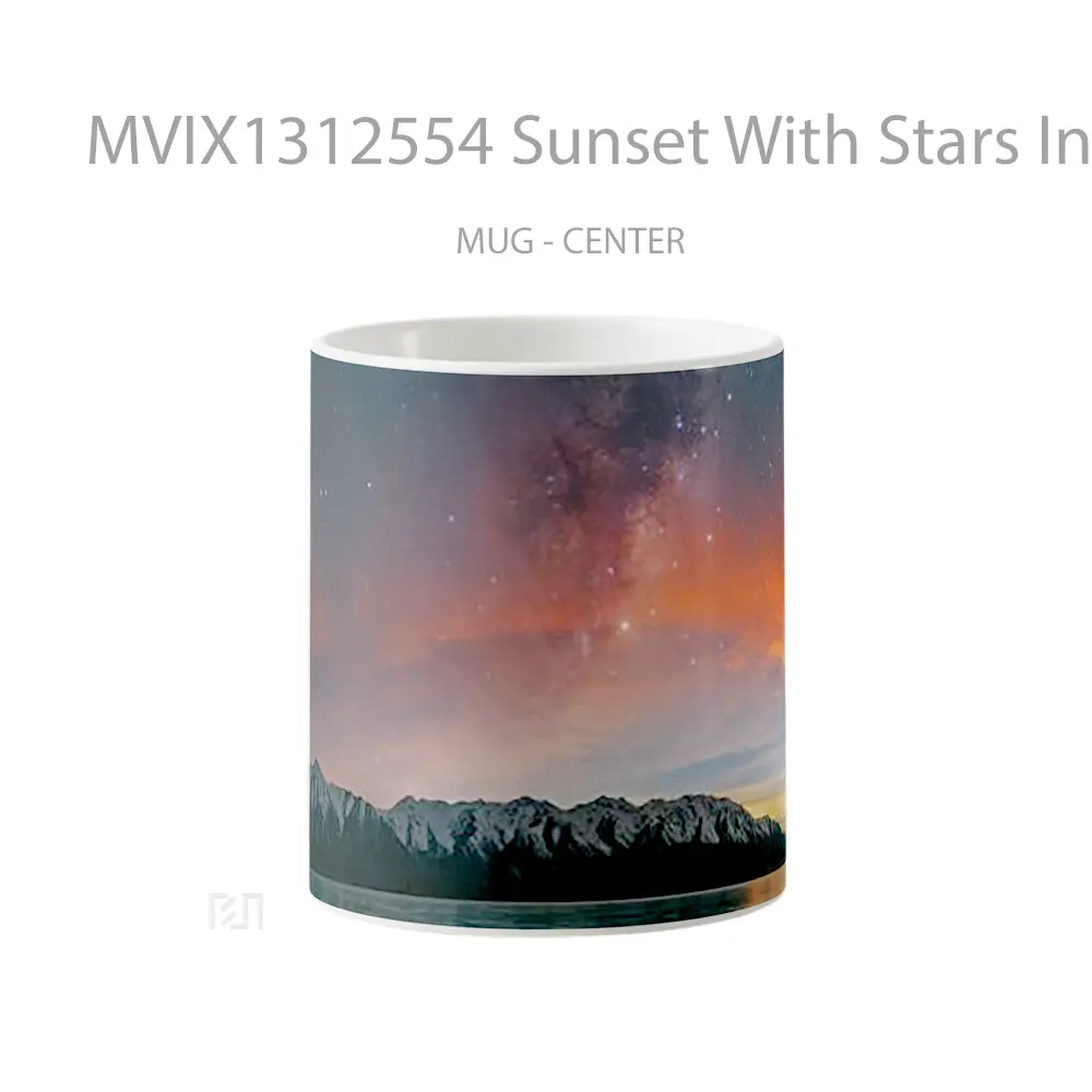 Mug Sunset With Stars In New Zeland Gelas Pemandangan Alam