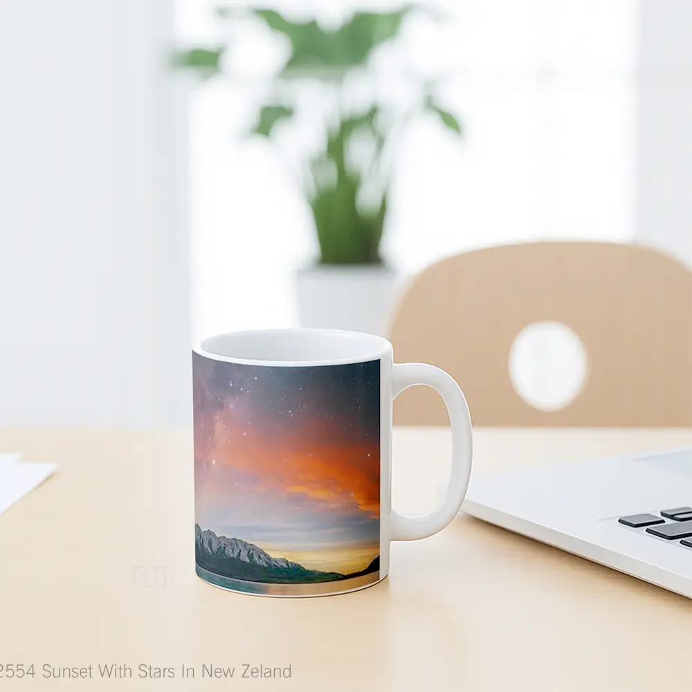 Mug Sunset With Stars In New Zeland Gelas Pemandangan Alam - All-side / Desain