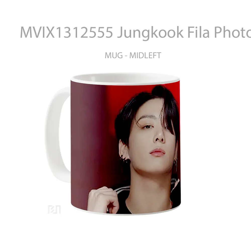 Mug Jungkook Fila Photoshoot Gelas Keramik Unik - All-side / Desain