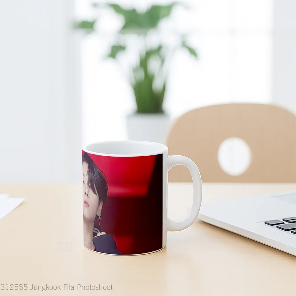 Mug Jungkook Fila Photoshoot Gelas Keramik Unik - All-side / Desain