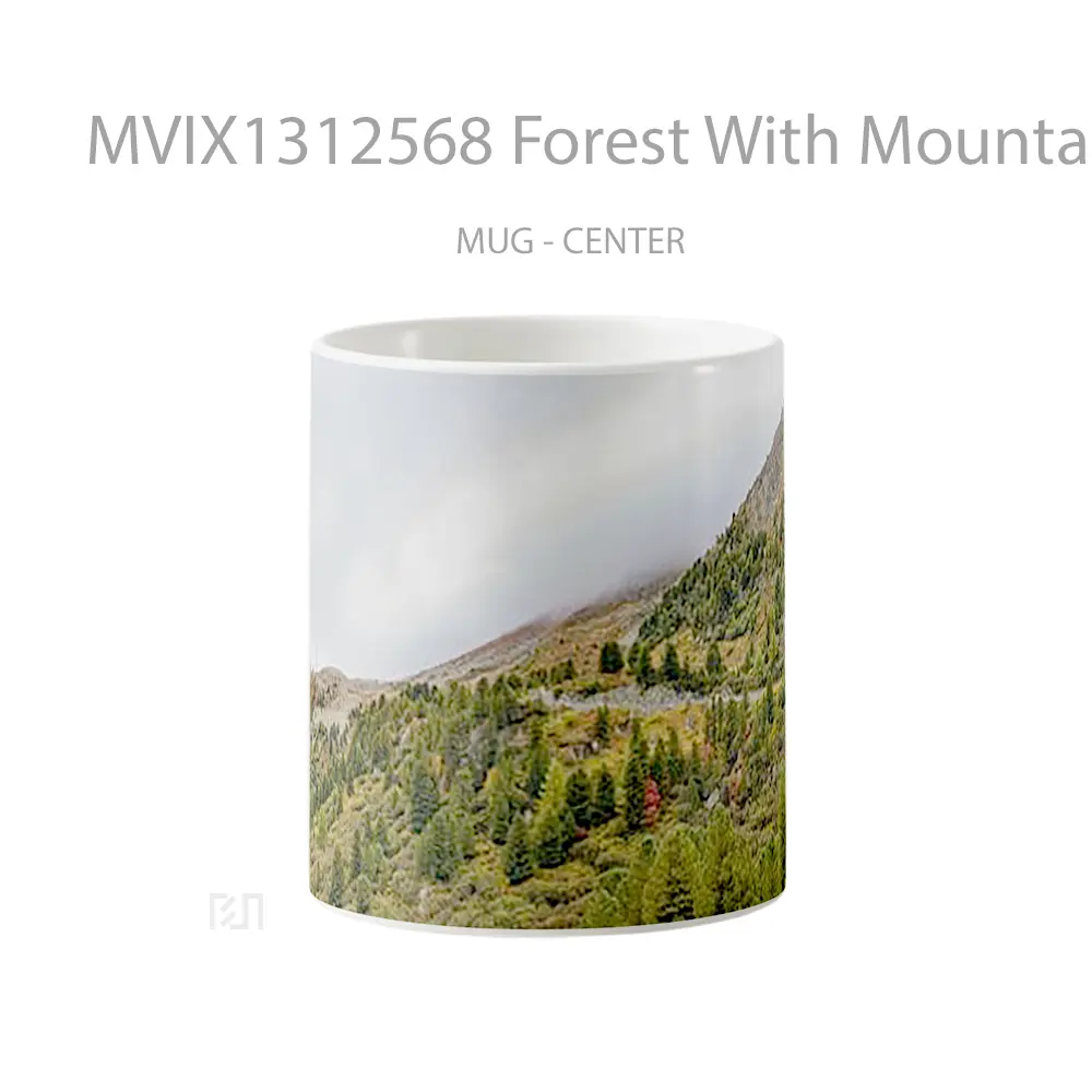 Mug Forest With Mountain Gelas Pemandangan Alam