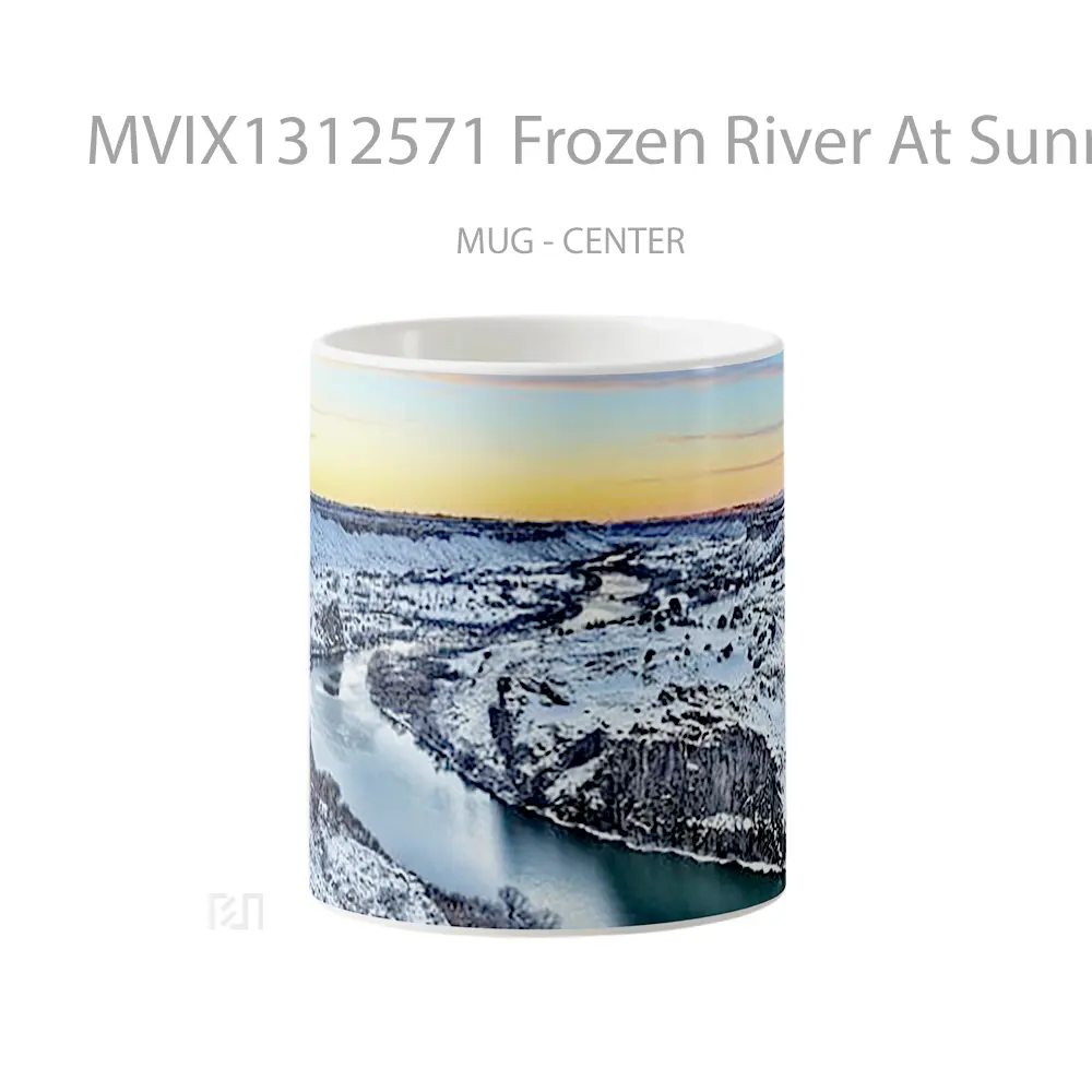 Mug Frozen River At Sunrise Gelas Pemandangan Alam