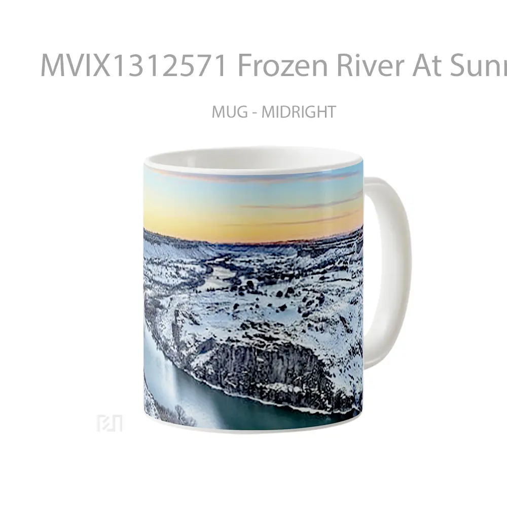 Mug Frozen River At Sunrise Gelas Pemandangan Alam - All-side / Desain