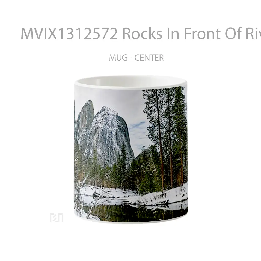 Mug Rocks In Front Of River In The Forest Gelas Pemandangan Alam
