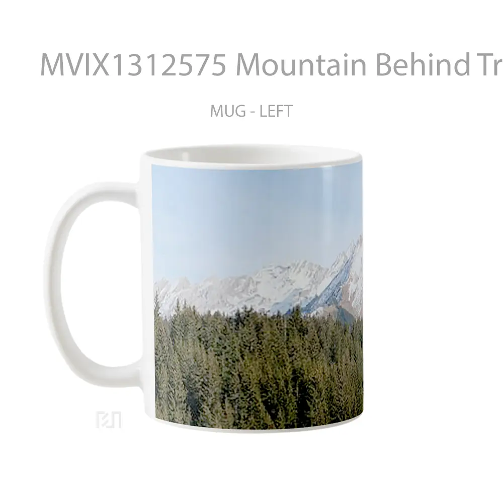 Mug Mountain Behind Trees Gelas Pemandangan Alam - All-side / Desain