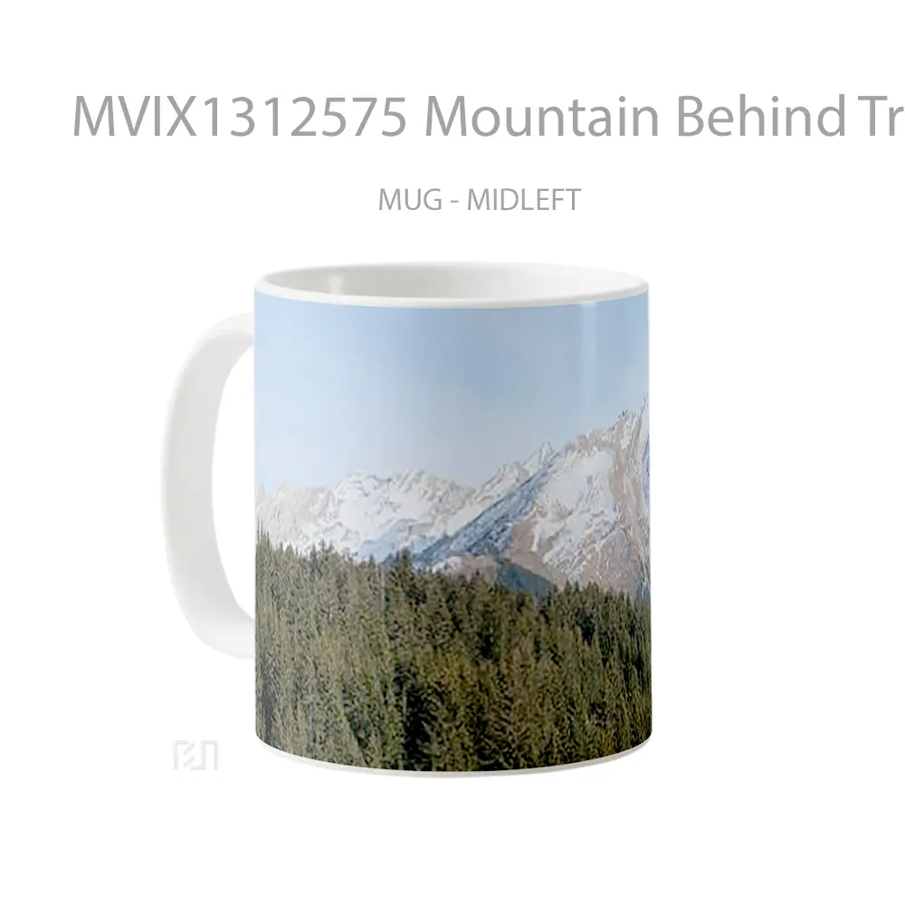Mug Mountain Behind Trees Gelas Pemandangan Alam - All-side / Desain