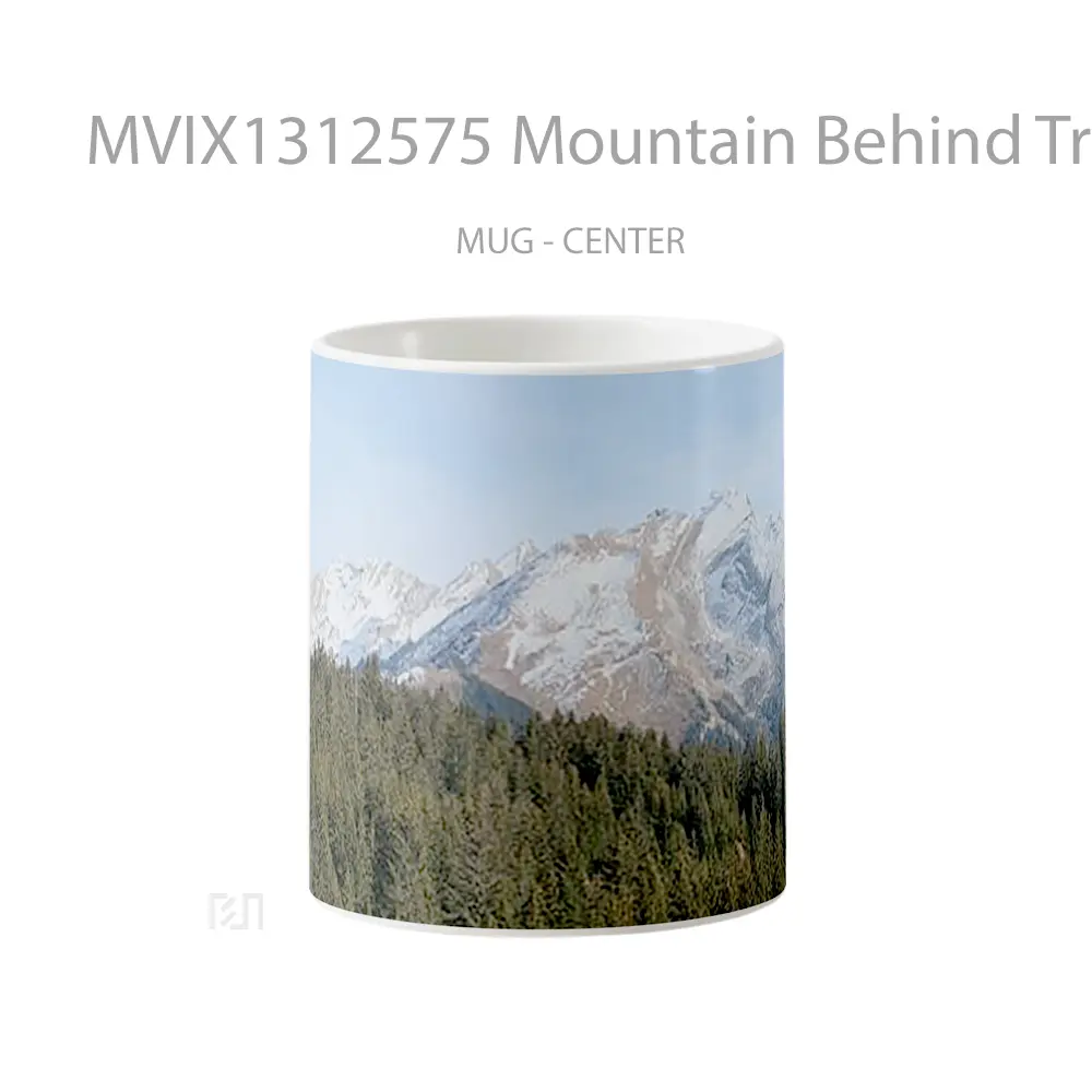 Mug Mountain Behind Trees Gelas Pemandangan Alam