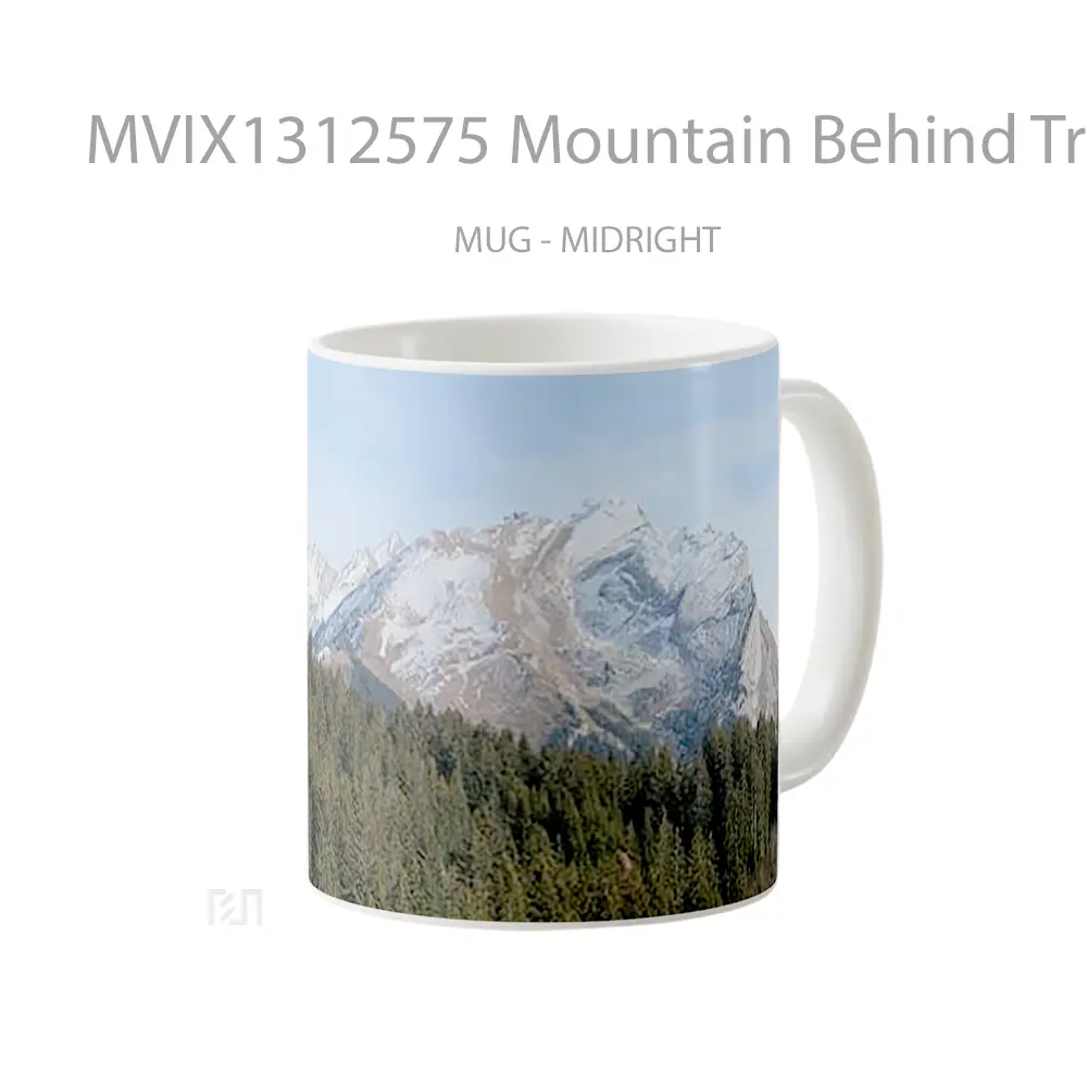 Mug Mountain Behind Trees Gelas Pemandangan Alam - All-side / Desain
