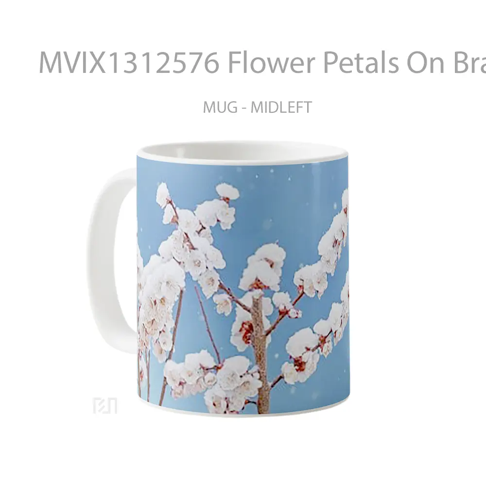 Mug Flower Petals On Branches Gelas Pemandangan Alam - All-side / Desain