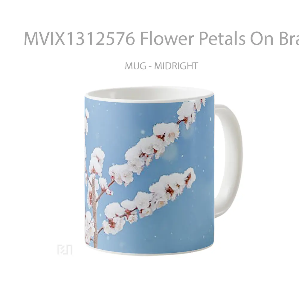 Mug Flower Petals On Branches Gelas Pemandangan Alam - All-side / Desain