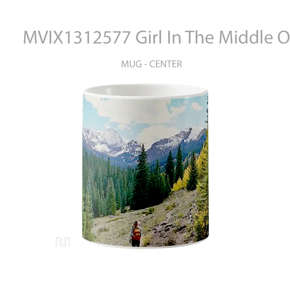 Mug Girl In The Middle Of The Forest Gelas Pemandangan Alam