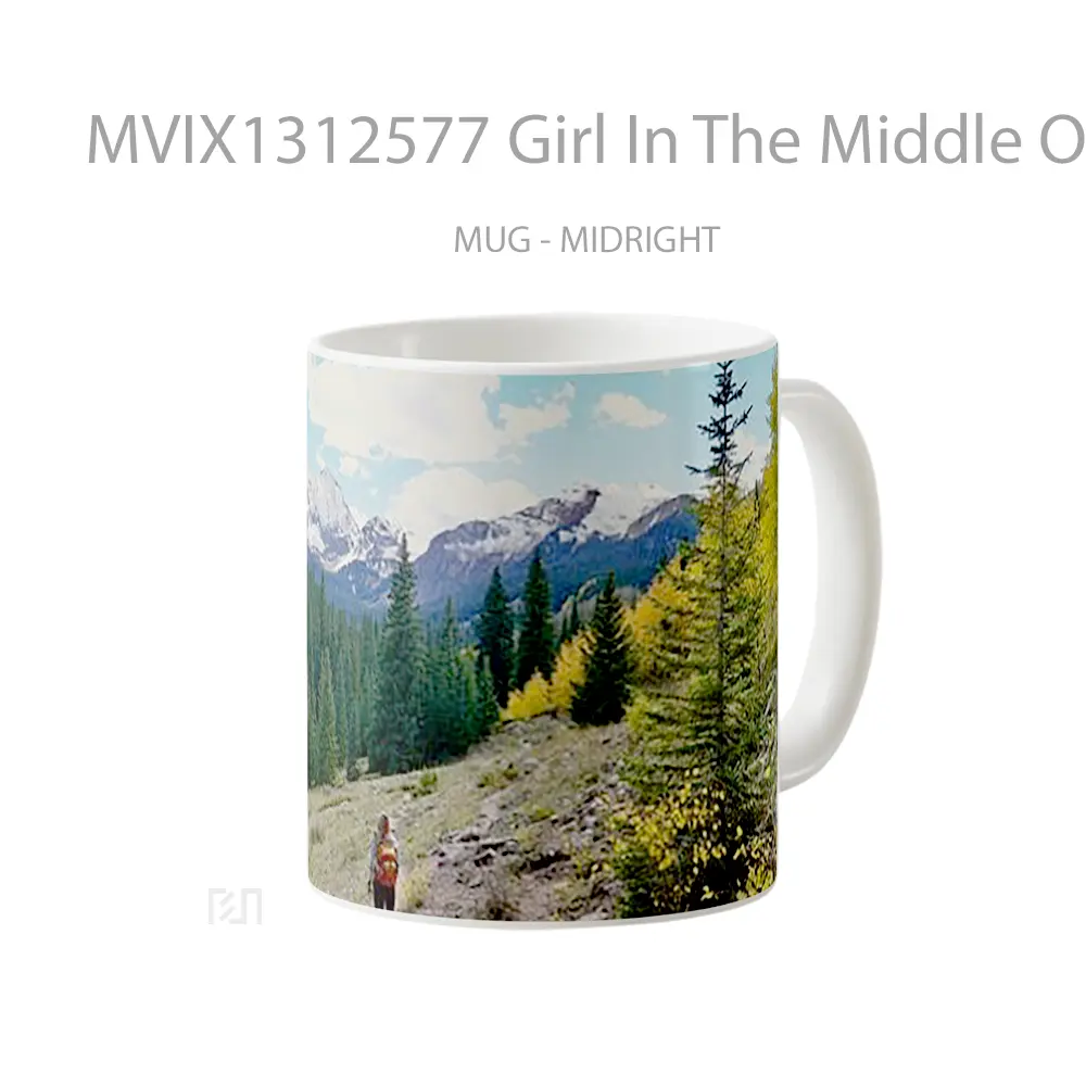 Mug Girl In The Middle Of The Forest Gelas Pemandangan Alam - All-side / Desain