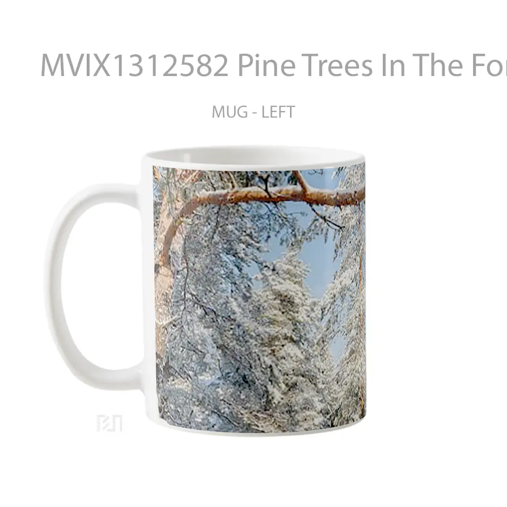 Mug Pine Trees In The Forest During The Winter Gelas Pemandangan Alam - All-side / Desain