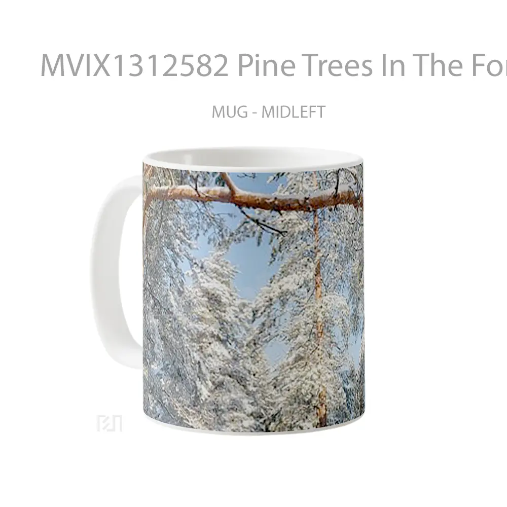 Mug Pine Trees In The Forest During The Winter Gelas Pemandangan Alam - All-side / Desain