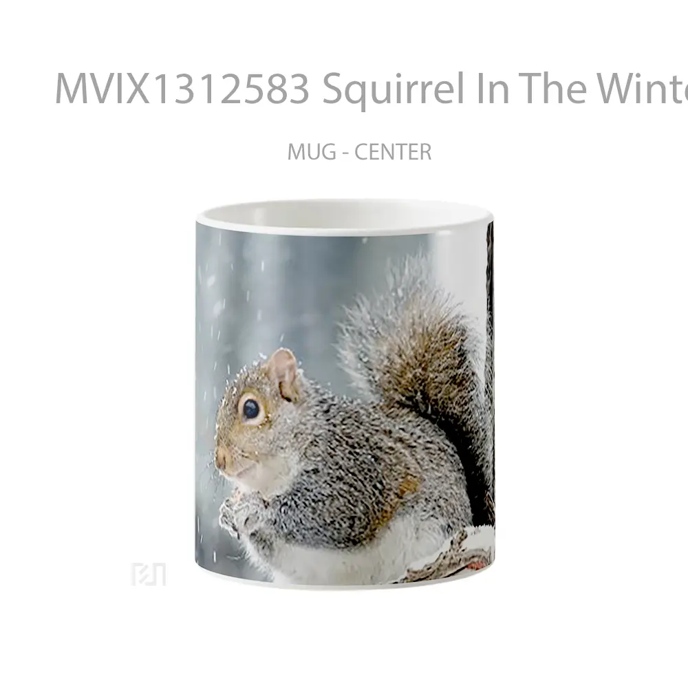 Mug Squirrel In The Winter Gelas Keramik Unik