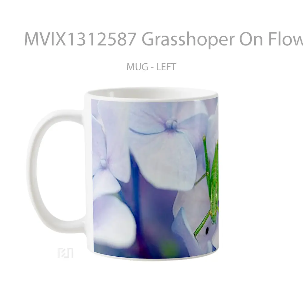Mug Grasshoper On Flowers Gelas Pemandangan Alam - All-side / Desain