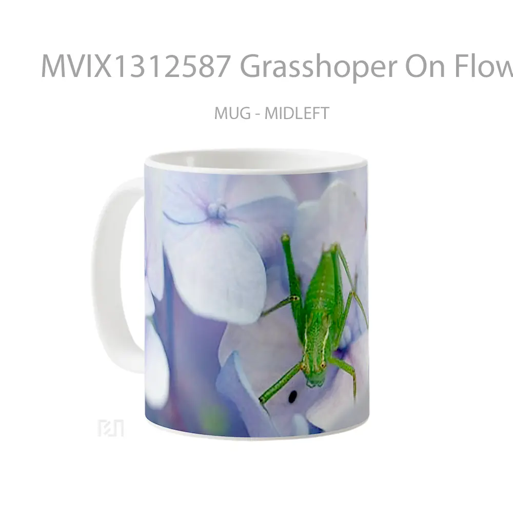 Mug Grasshoper On Flowers Gelas Pemandangan Alam - All-side / Desain