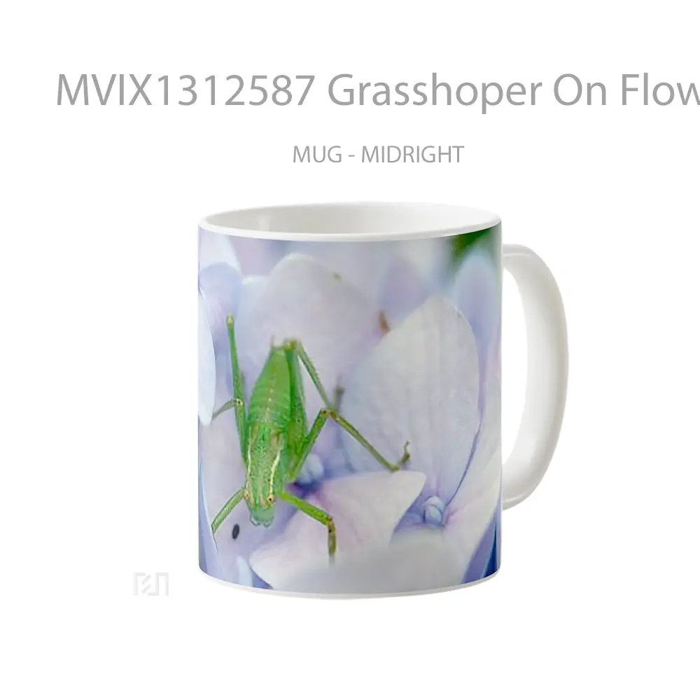 Mug Grasshoper On Flowers Gelas Pemandangan Alam - All-side / Desain