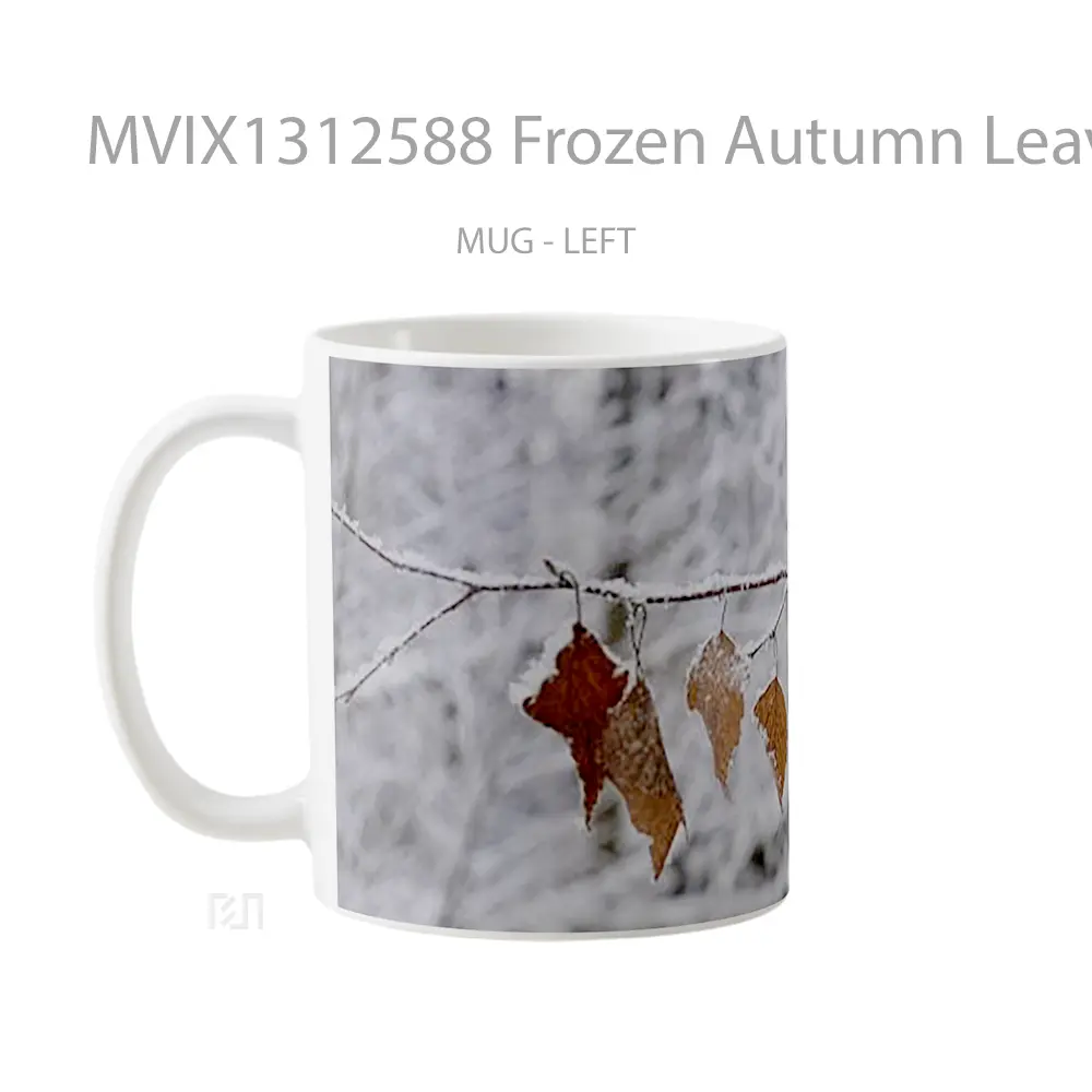 Mug Frozen Autumn Leaves Gelas Keramik Unik - All-side / Desain