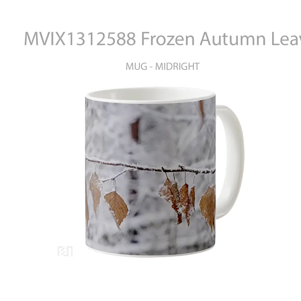Mug Frozen Autumn Leaves Gelas Keramik Unik - All-side / Desain