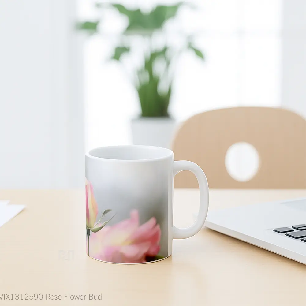 Mug Rose Flower Bud Gelas Pemandangan Alam - All-side / Desain
