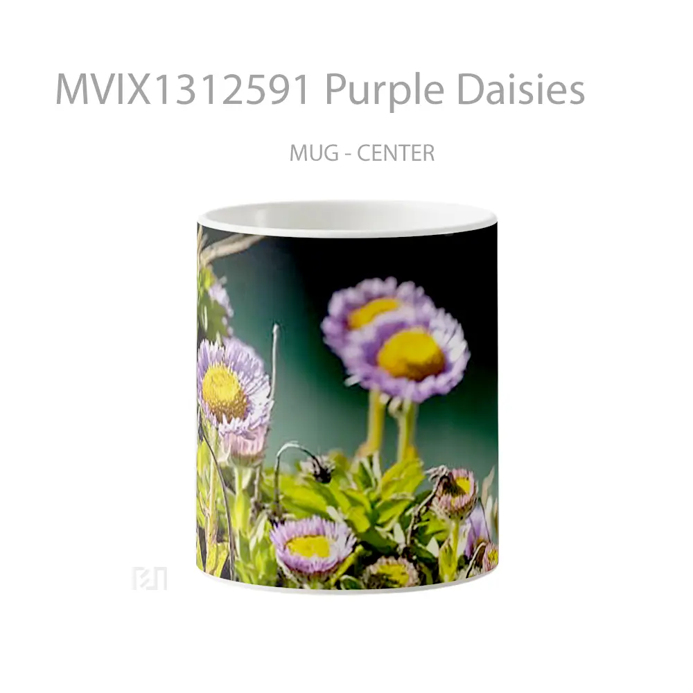 Mug Purple Daisies Gelas Keramik Unik