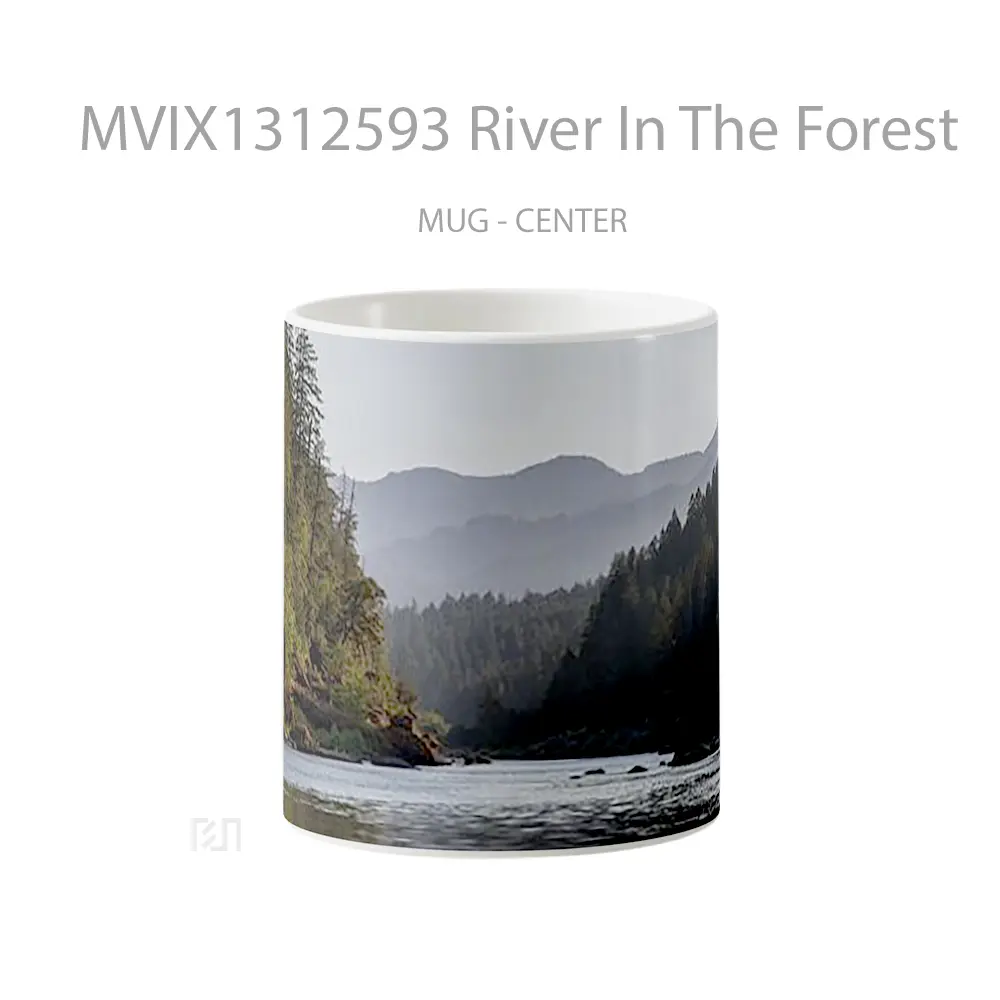 Mug River In The Forest Gelas Pemandangan Alam