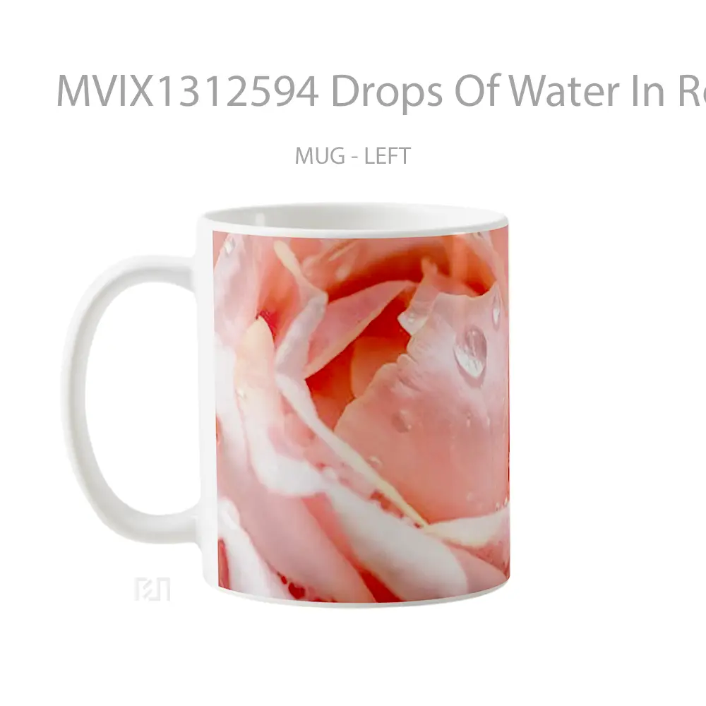 Mug Drops Of Water In Rose Gelas Pemandangan Alam - All-side / Desain