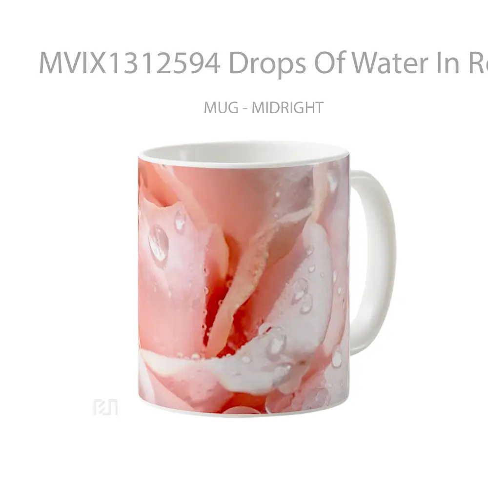 Mug Drops Of Water In Rose Gelas Pemandangan Alam - All-side / Desain