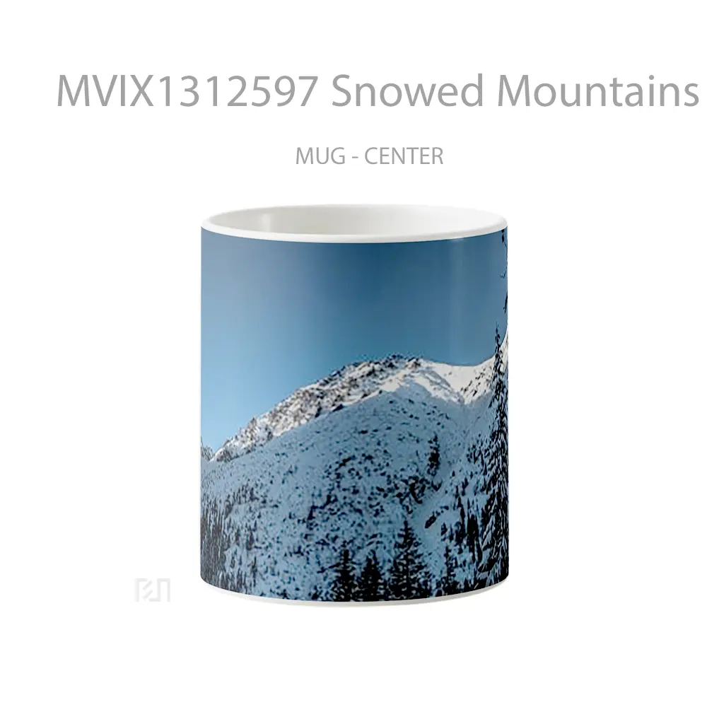Mug Snowed Mountains In The Forest Gelas Pemandangan Alam