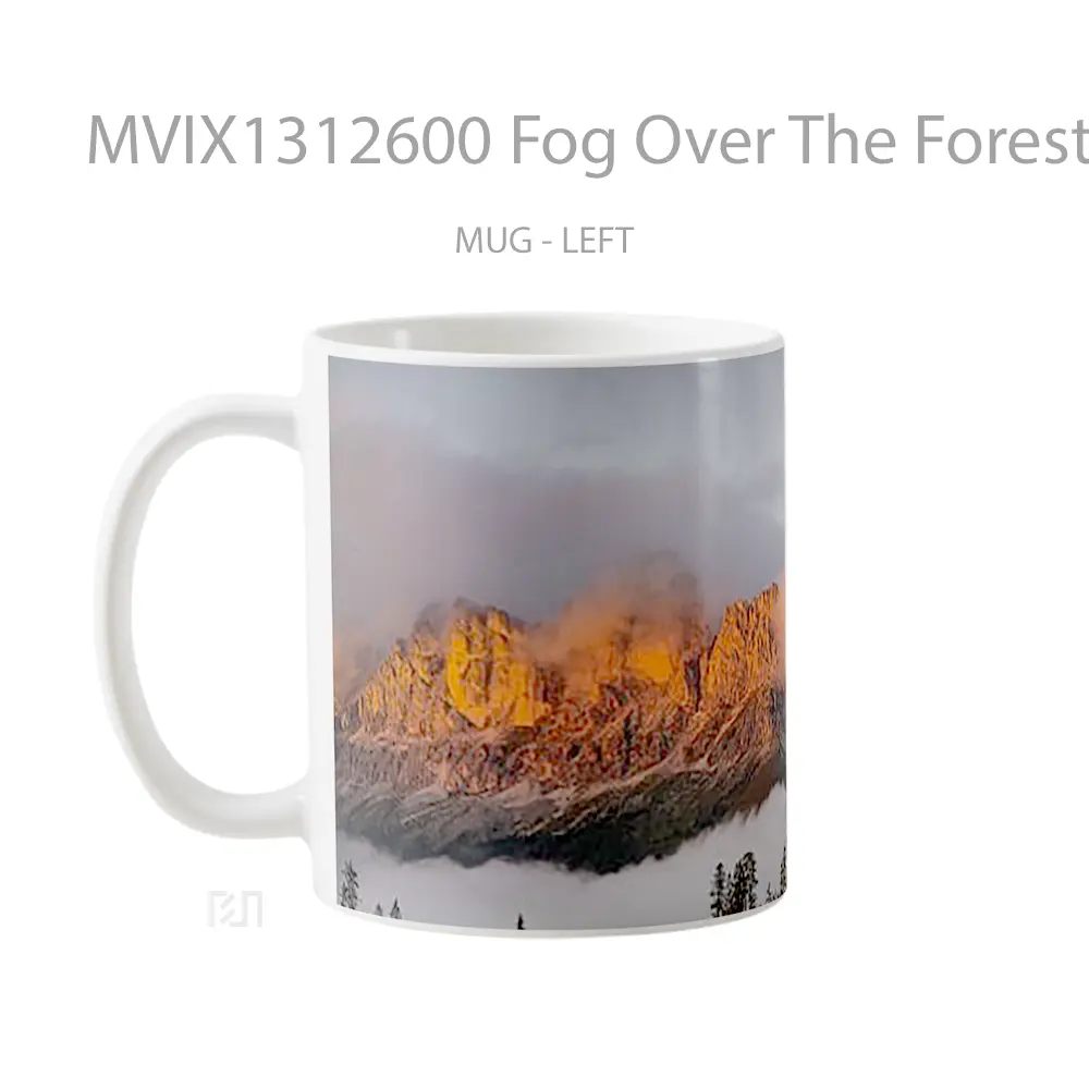 Mug Fog Over The Forest Gelas Pemandangan Alam - All-side / Desain