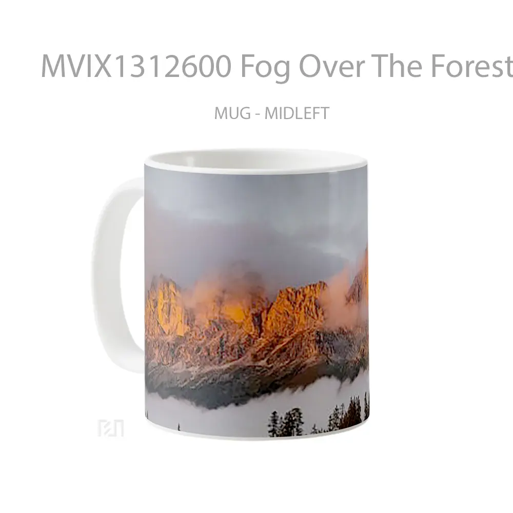 Mug Fog Over The Forest Gelas Pemandangan Alam - All-side / Desain