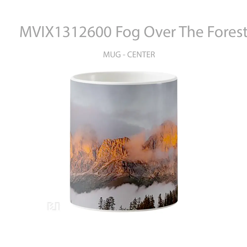 Mug Fog Over The Forest Gelas Pemandangan Alam