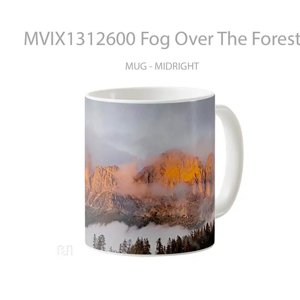 Mug Fog Over The Forest Gelas Pemandangan Alam - All-side / Desain