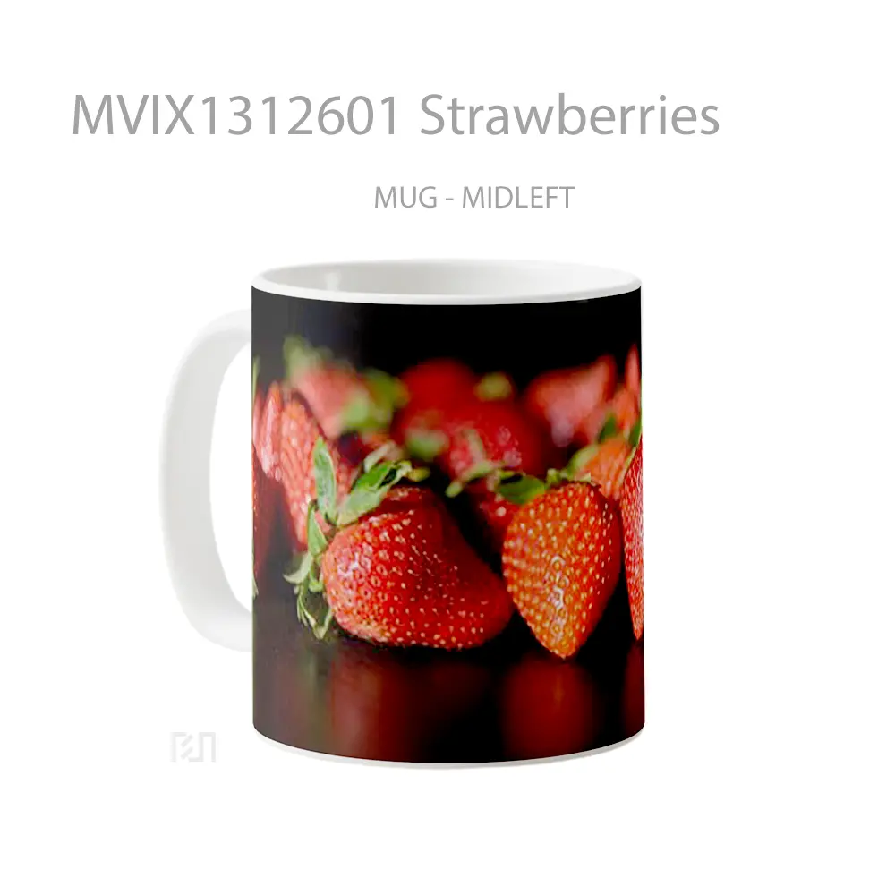 Mug Strawberries Gelas Keramik Unik - All-side / Desain