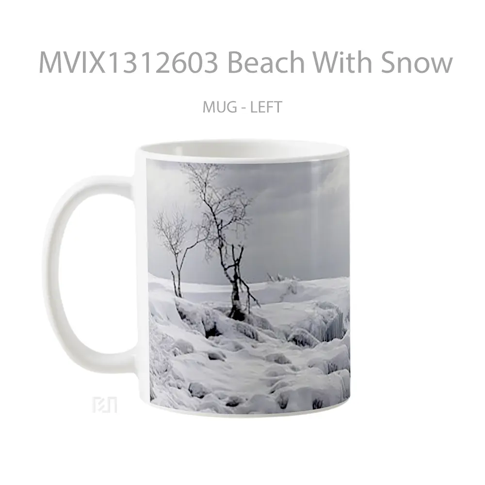 Mug Beach With Snow Gelas Pemandangan Alam - All-side / Desain