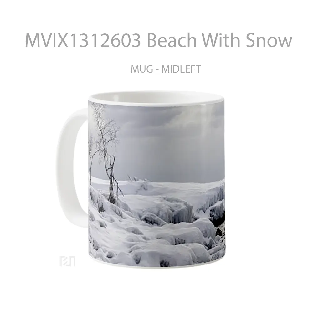 Mug Beach With Snow Gelas Pemandangan Alam - All-side / Desain