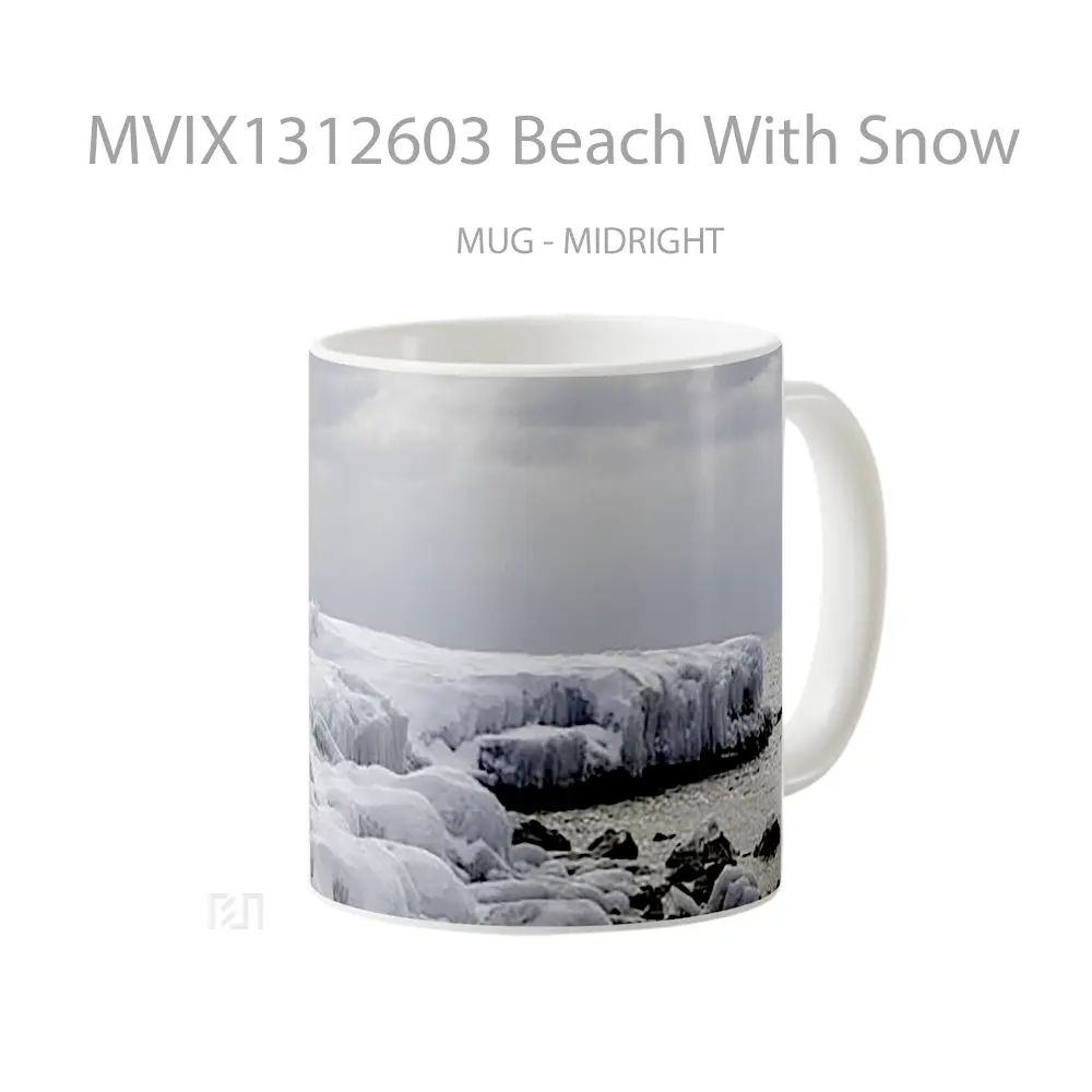 Mug Beach With Snow Gelas Pemandangan Alam - All-side / Desain