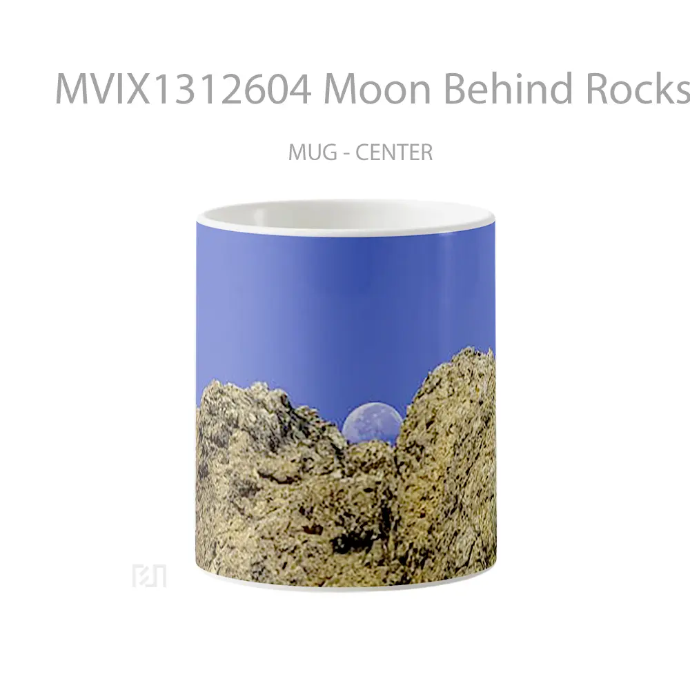 Mug Moon Behind Rocks Gelas Astronomi
