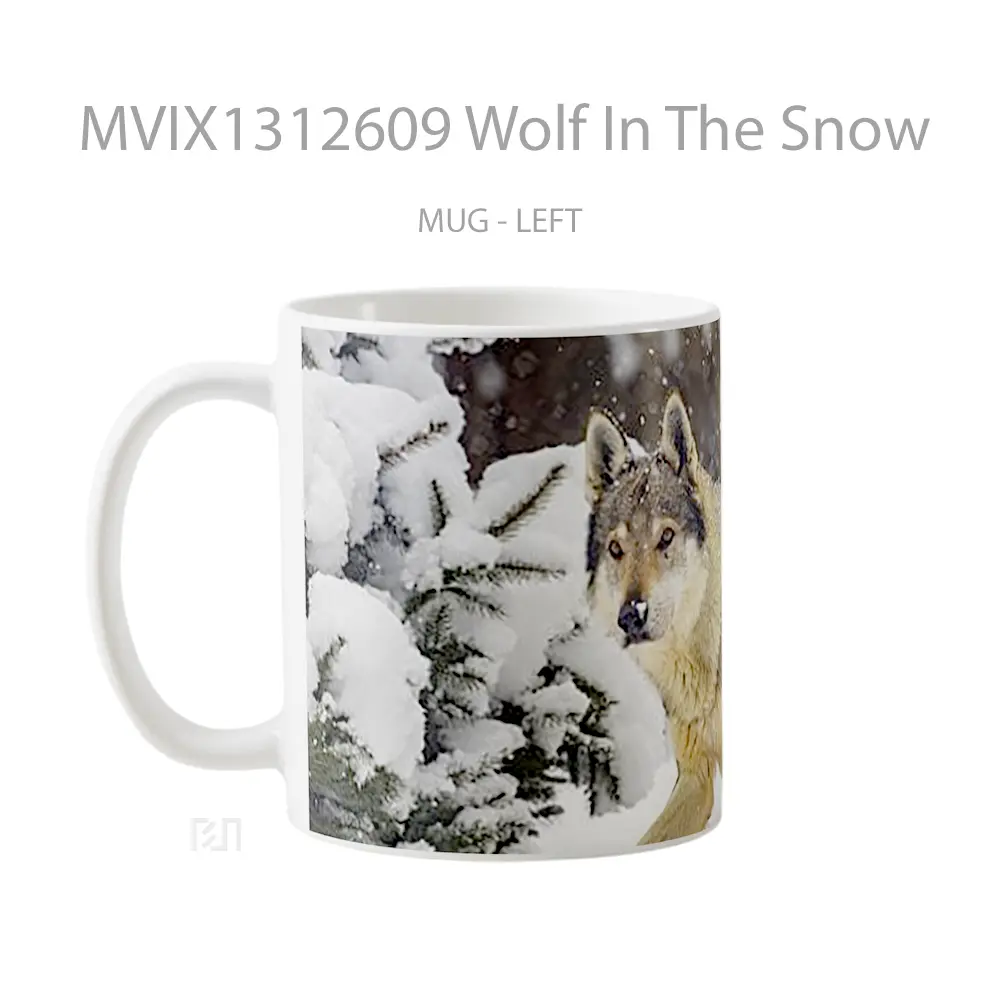 Mug Wolf In The Snow Gelas Hewan Lucu - All-side / Desain