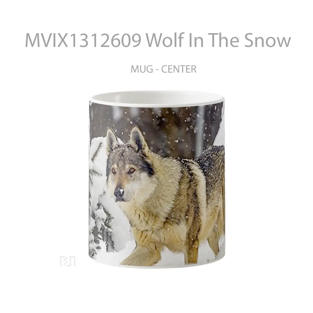 Mug Wolf In The Snow Gelas Hewan Lucu