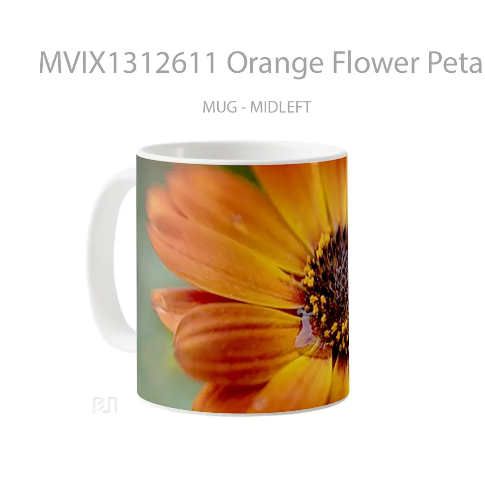 Mug Orange Flower Petals Gelas Pemandangan Alam - All-side / Desain