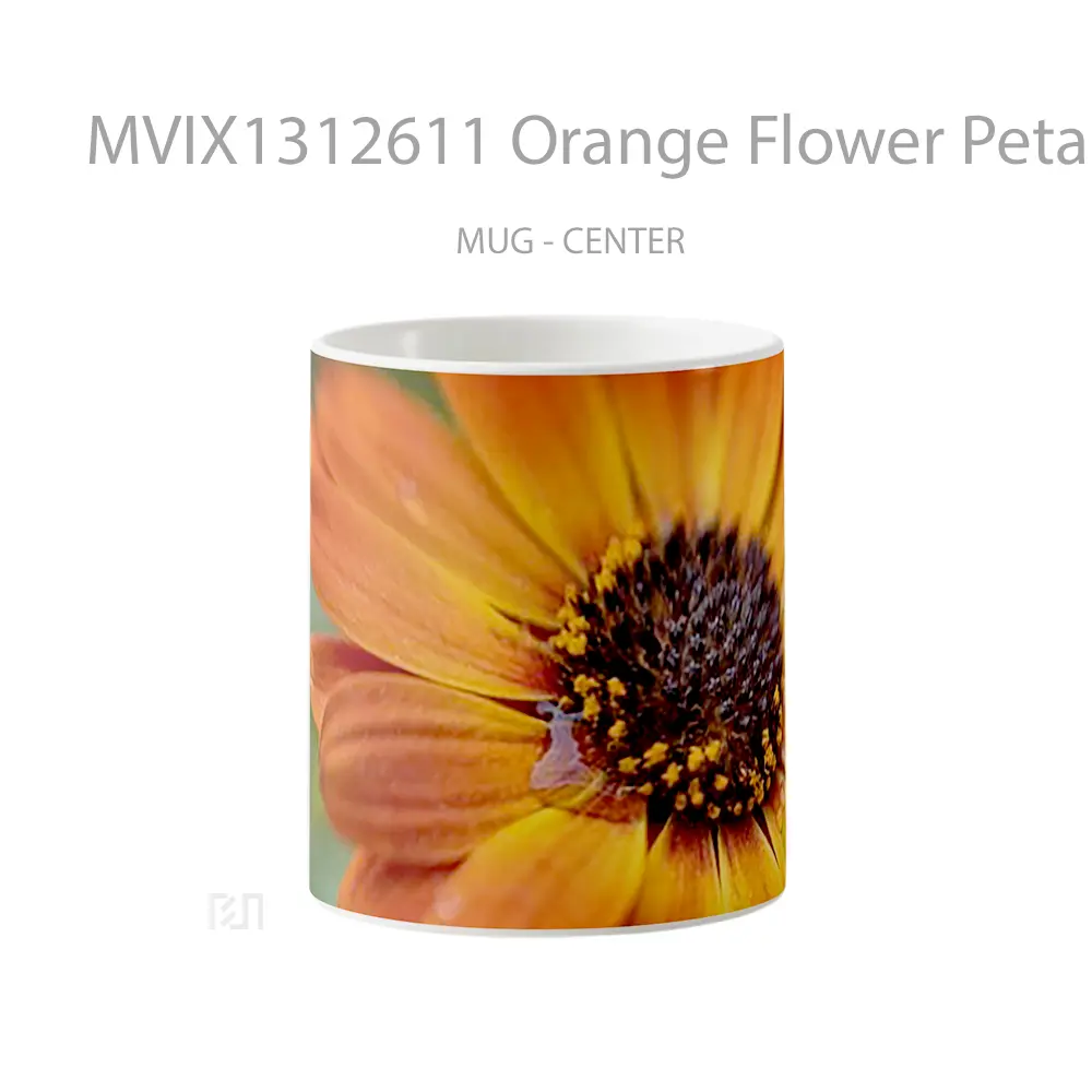 Mug Orange Flower Petals Gelas Pemandangan Alam